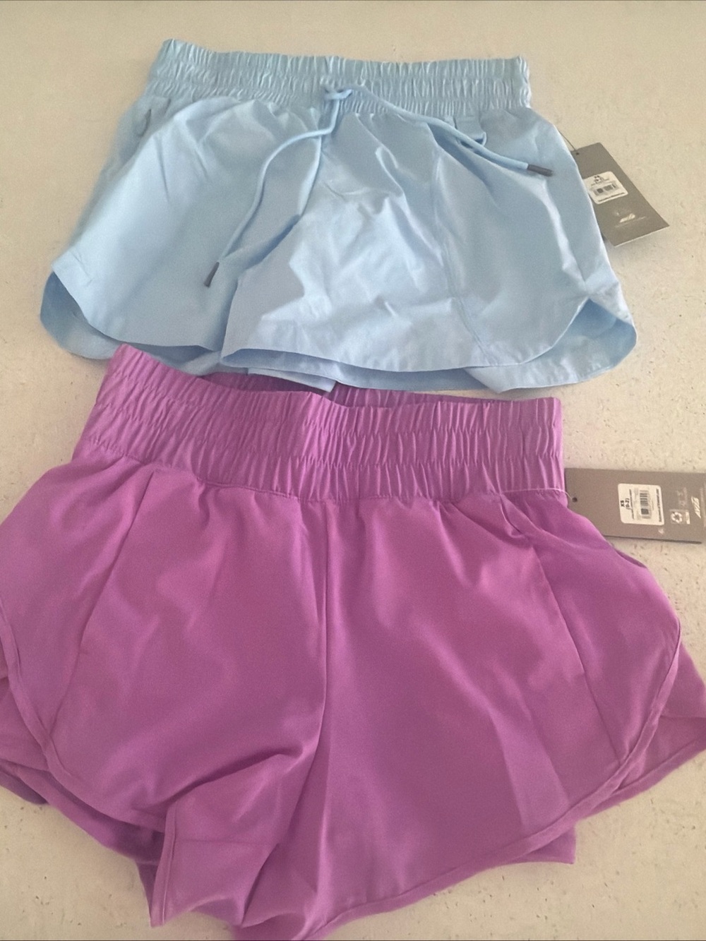 NEW 3 X AVIA Women's Running Shorts Bike Liner 5” Blue Pink XS O-2 U20